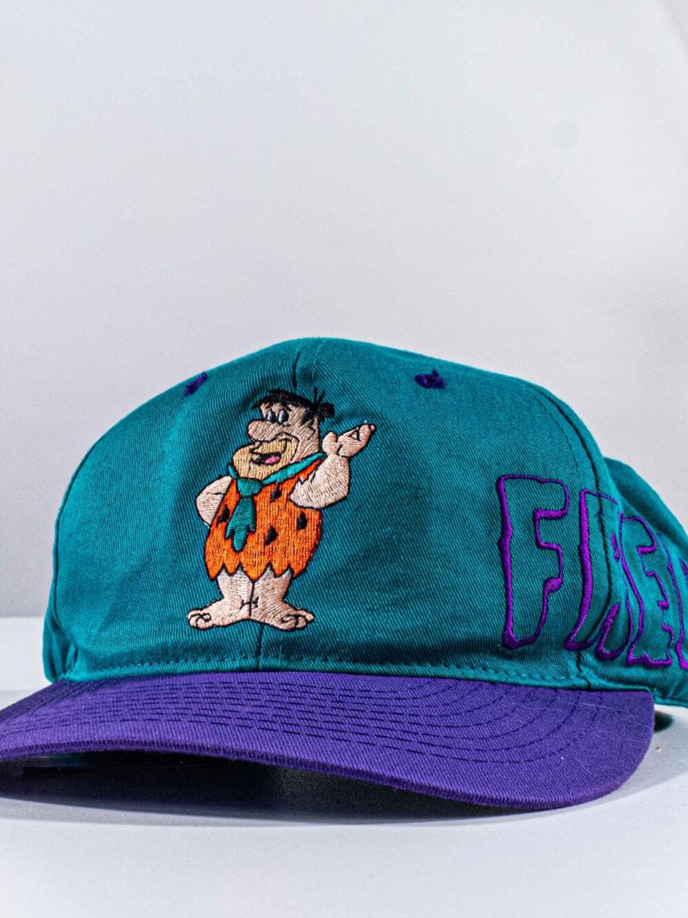 Vintage 90s Fred Flintstone Blockhead Hat Snapback Hanna Barbera Rare